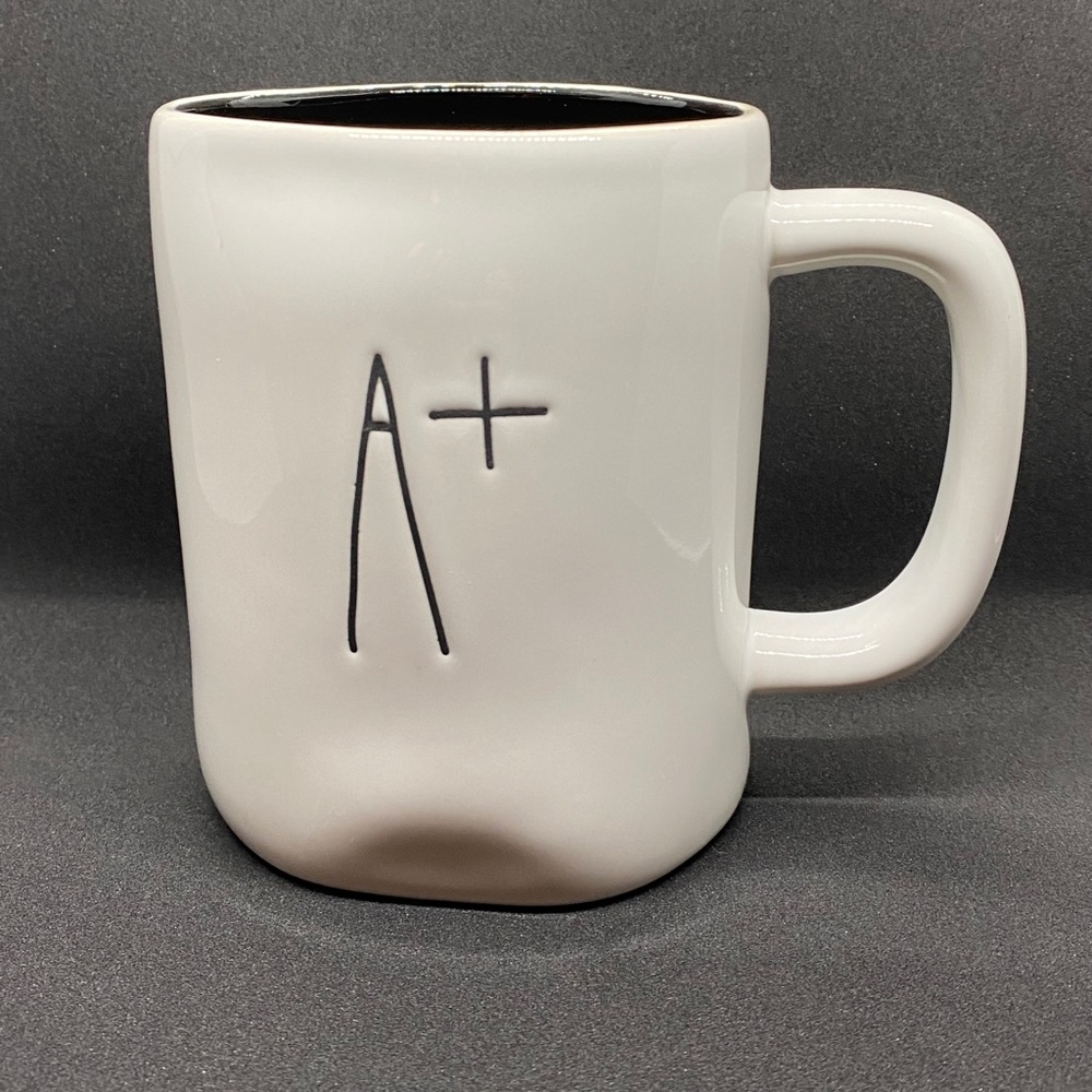 Rae Dunn Coffee Mug - A+ - White & Black